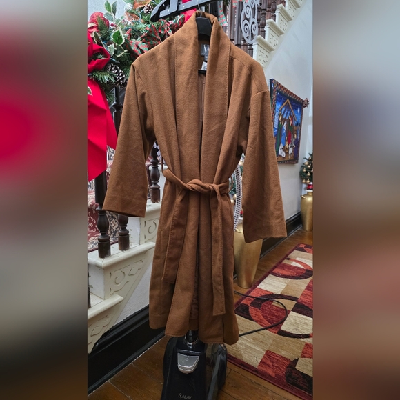 New Worthington Brown Lined Belted Lady Coat , M - Picture 3 of 9